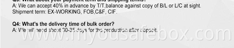 Home Pistol Safe Box with Fingerprint and Key (USPS-9036F)